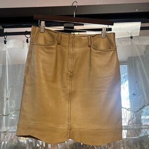 stefania roman italian vintage tan leather mini skirt